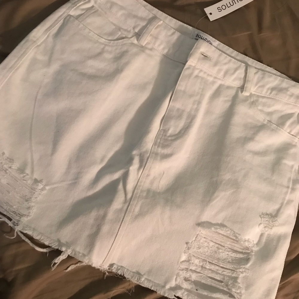 Jean distressed skirt